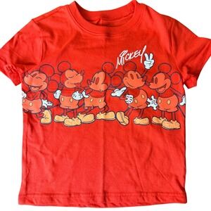 Disney Jumping Beans Mickey Mouse Red Graphic T-Shirt Kids 4T Short Sleeve NWOT